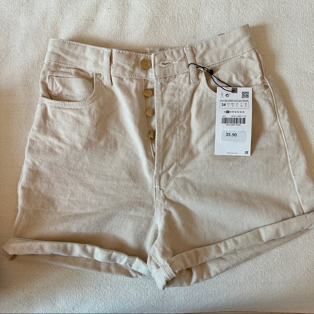 NWT | ZARA Mom Jean Shorts High Rise